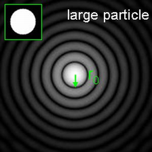 Diffraction pattern of a large spherical particle